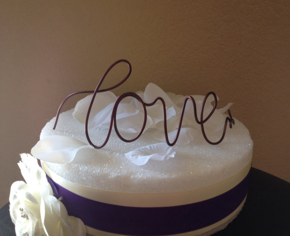 Свадьба - Custom Cake Topper - Love, Wedding Cake Topper, Mr & Mrs,Wire Cake Topper, Personalized Cake Topper, Love