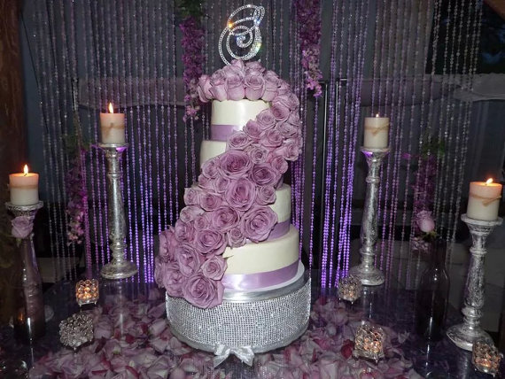 Wedding - Monogram Wedding Cake Topper Crystal Initial Any Letter A B C D E F G H I J K L M N O P Q R S T U V W X Y Z