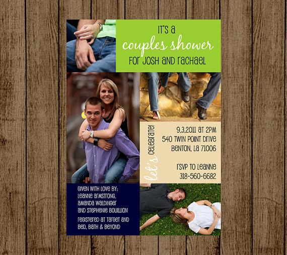 Hochzeit - Customized Photo Bridal Shower Invitation, Couples Shower, Engagement Party,  5x7 Digital File for e-mail or print, Printable