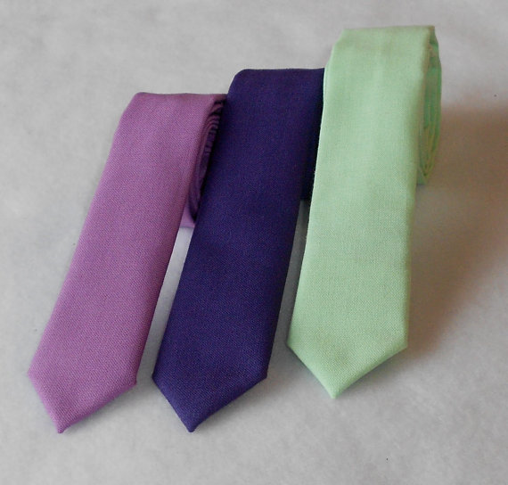 Mariage - Violet, Mint, or Purple Skinny Tie - Infant, Toddler, Boy