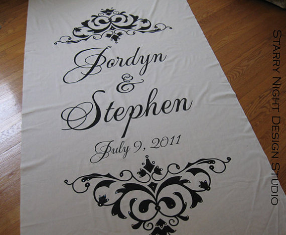 Hochzeit - Aisle Runner, Wedding Aisle Runner, Custom Aisle Runner, with Monogram on Quality Fabric that Won't Rip or Tear