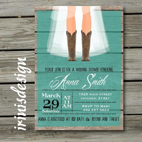 Wedding - Rustic Bridal Shower hoedown wedding invitation 