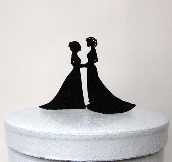 Hochzeit - Wedding Cake Topper - same sex wedding, gay wedding, lesbian wedding