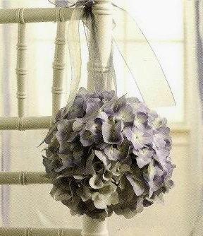 Wedding - Hydrangea Kissing Ball,  Set of 4, Pomanders,  Pew Decorations,Blue, Purple, Marsala, White, Green, Ivory Hydrangea Kissing Balls