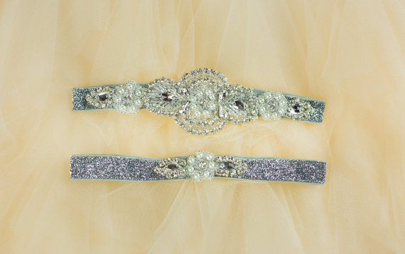 زفاف - Wedding Garter Set- Silver garter, pearls, rhinestone garter belt, Bride lingerie, gift for bride, bachelorette party, bridal shower