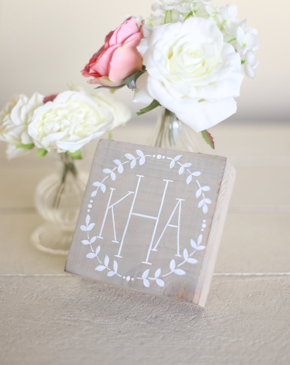 Mariage - Personalized Ring Bearer Pillow Box Monogrammed Laurel Wreath NEW 2014 Design by Morgann Hill Designs
