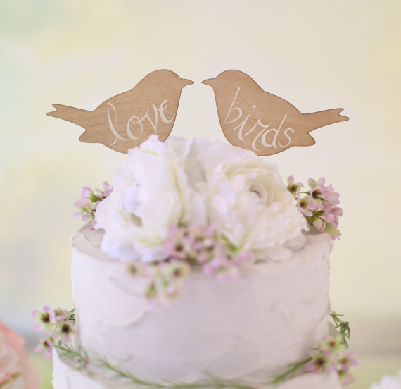 Wedding - Rustic Wedding Cake Topper Love Birds We Do Vintage Chic Decor  (Item Number MHD100013)