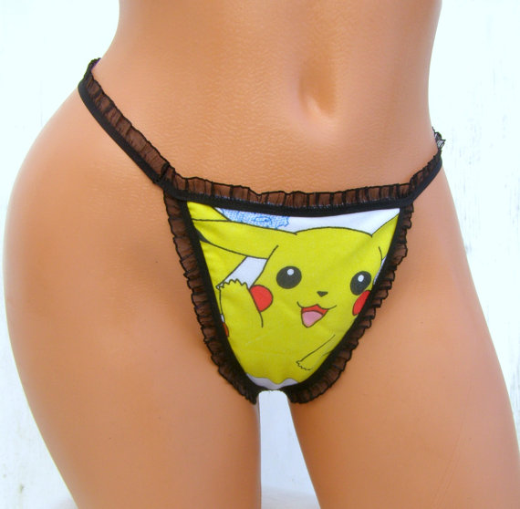 زفاف - Poke Thong Panties Lingerie S-L G string DIY dancer Pikachu and more Kawaii