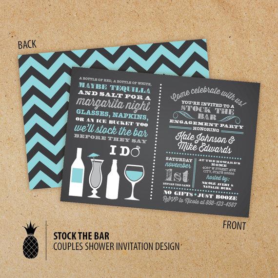 Wedding - Stock the Bar Couples Engagement Party Invitations