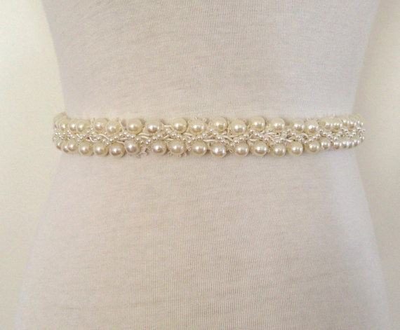Свадьба - Ivory Sash-Bride Belt-Beaded Pearl Belt-Bridal Sash-Pearl Sash-Beads Belt-Wedding Gown Belt-Pearl Lace Dress-Ivory Pearl Braided Bridal Sash