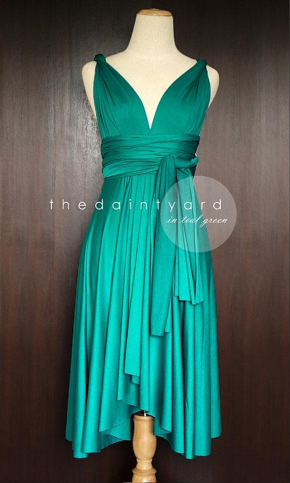 Hochzeit - Teal Green Bridesmaid Convertible Dress Infinity Dress Multiway Dress Wrap Dress Wedding Dress