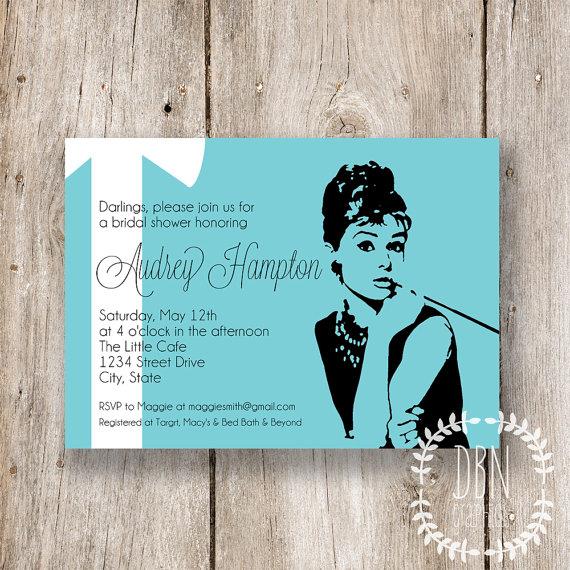 زفاف - Audrey /// Breakfast at Tiffany's Printable Invitations /// 5x7 /// DIY Party /// Instant Download