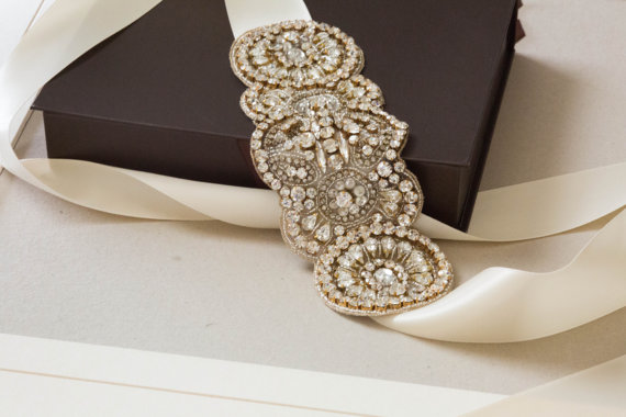 Wedding - Bridal belt - Voglia Gold - 7 to 7.5 inches
