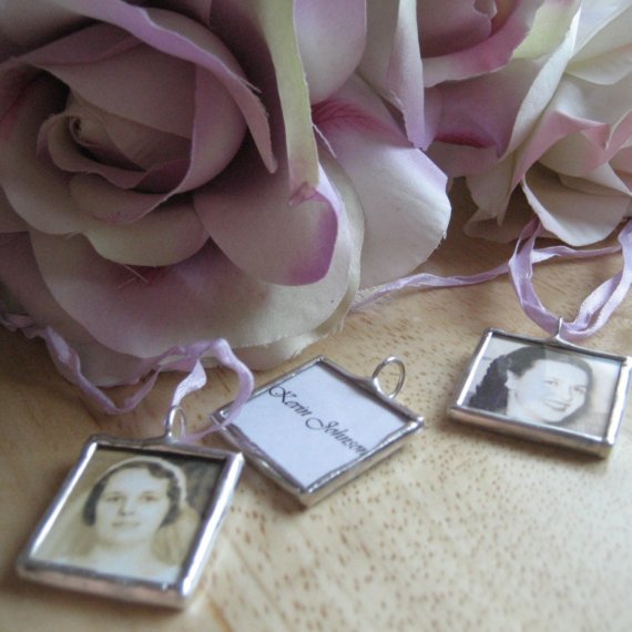 زفاف - Custom WEDDING CHARM photo memory soldered glass personalized charms reversible with your 2 pictures or images