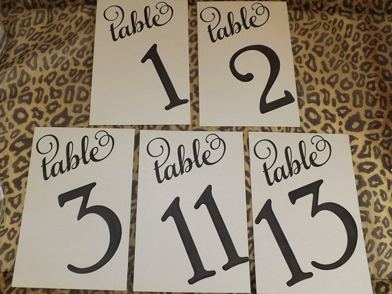 Wedding - Table Numbers, Wedding Table Seating Numbers 1-20, Flat Numbers, Reception Tables, Mesa