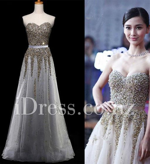 Mariage - Beaded Bodice Strapless Sweetheart Gorgeous Long Prom Dress