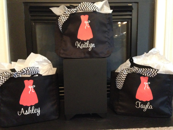 Wedding - 4 Personalized Bride and/or Bridesmaid Tote Bags