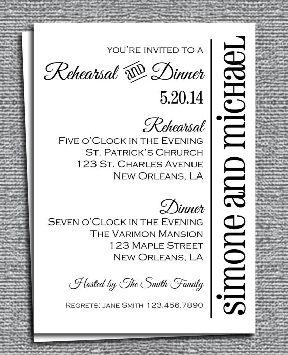 Wedding - Rehearsal Dinner Invitation Printable - Customized to Your Event - Modern Chic