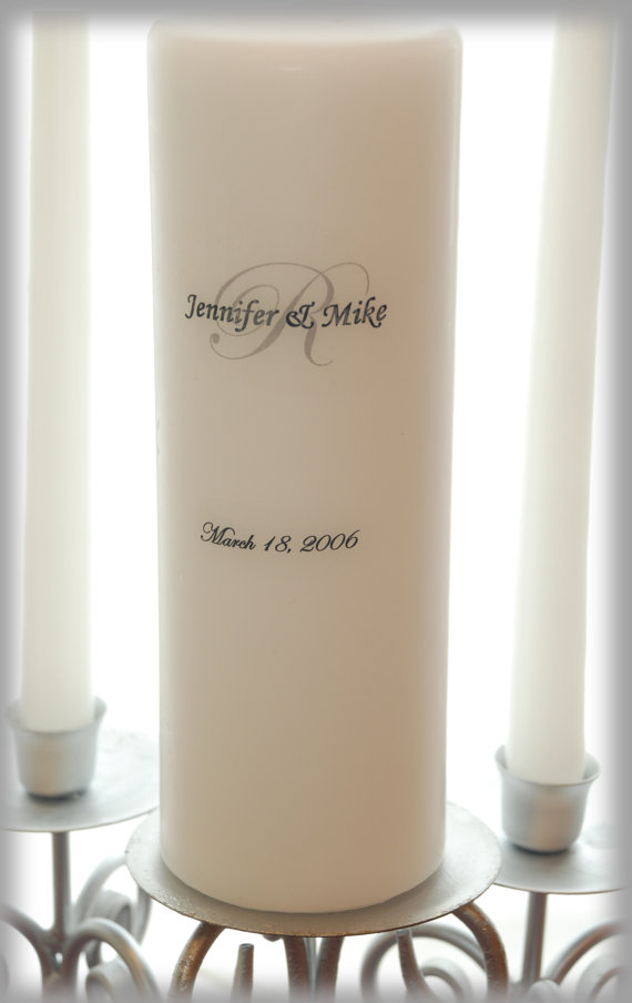 Mariage - Personalized Unity Candle SET with Monogram, wedding candles, weddings, wedding decorations