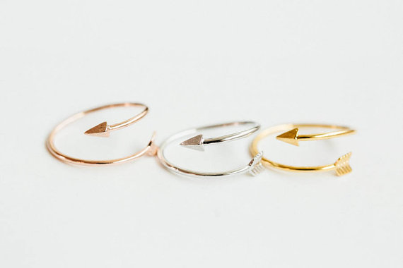 زفاف - arrow ring,arrow jewelry,knuckle ring,adjustable ring,stack ring,pinky ring,bridesmaid gift,rose gold ring,couple ring,stretch ring,SKD148