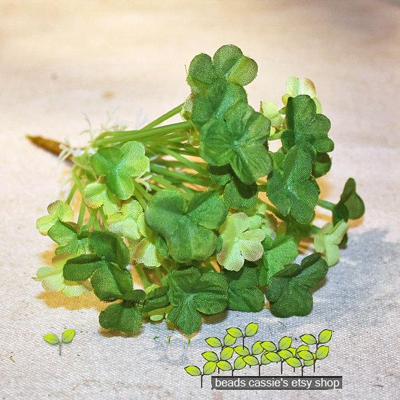 Wedding - HF032 2 bushes Clover - Artificial silk flowers,for Home decoration and decorate living room,DIY Wedding Bouquet,home furnishing