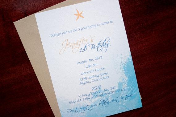 Свадьба - Starfish Watercolor Invitation
