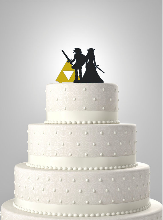Link and Zelda with Epona All You Need is Love Wedding Cake Topper 