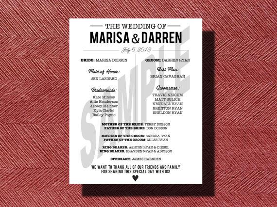 Mariage - Custom Designed Wedding Program