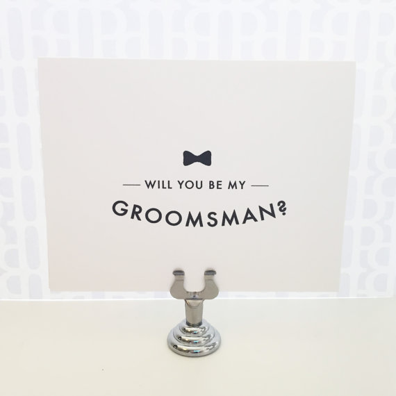 زفاف - Icon - Will You Be My Card - Cards to ask Wedding Party - Best Man, Groomsman, Ring Bearer- Bridal Party, Modern, Icon, Bow tie