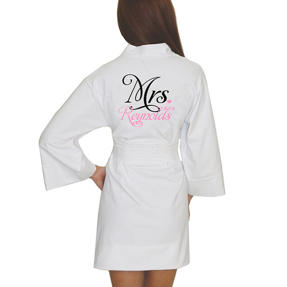 Wedding - Personalized Mrs. Darling Bridal Robe for the wedding, honeymoon or lounging