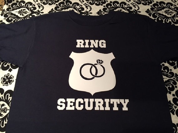 Hochzeit - Ring security funny kids boys youth t-shirt  ring bearer wedding black short sleeve shirt