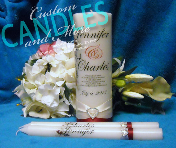 Wedding - Unity Candle With Tapers Personalized