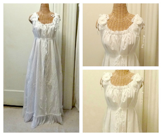Свадьба - Gypsy Rose Maxi Dress Cotton Bridal Wedding Boho, Womens White Coachella Hippie Custom Full-Length