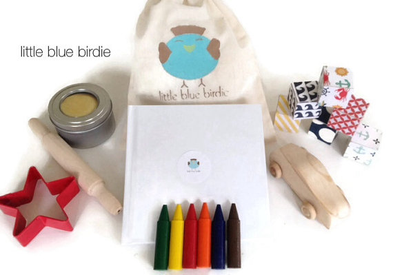 Hochzeit - Toddler Activity Bag, Busy Bag, Kids Wedding Activity, Wooden Blocks, Toddler Activity, Ring Bearer Gift, Stocking Stuffer