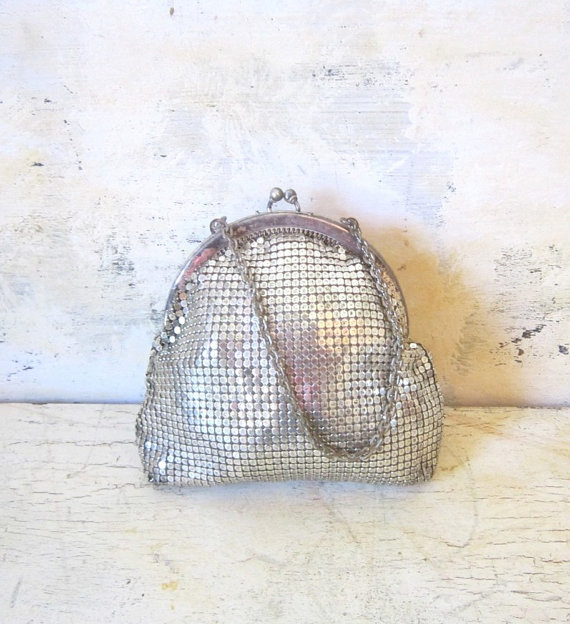 Mariage - Vintage Purse Clutch Pouch Silver Mesh Whiting Davis Evening Bag Summer Fashion Classic Gift for Her Bridal Wedding