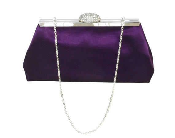 Свадьба - Personalized Gifts For Her, Gift Ideas, Winter Accessories, Bridesmaid Gift Clutch Blackberry Purple and Silver Bridal Clutch Wedding Clutch