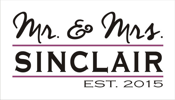 Wedding - Wedding Sign Stencil- Custom Mr & Mrs Est. -  7 Sizes available- Create your own Wedding Signs!