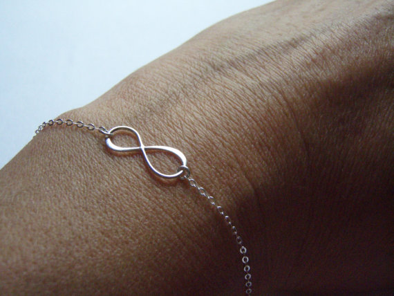 زفاف - Sterling Silver Infinity Bracelet Infinity 925 Solid Silver- Forever Love - Dainy Silver Bracelet- Bridesmaid Gift- Eternity Jewelry