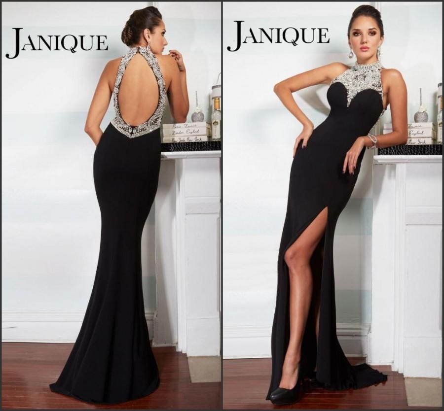 Mariage - Evening Dresses Mermaid High Split 2015 Fashion Party Beads Crystal Hollow High Neck Black Prom Dresses Gowns Custom Vestido De Fiesta, $119.33 