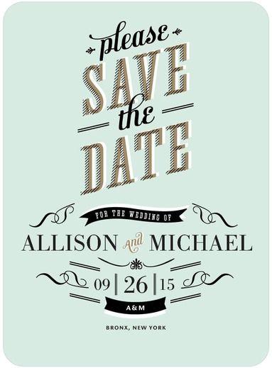 Hochzeit - Optical Occasion - Signature White Save The Date Cards In Linen Or Aloe 