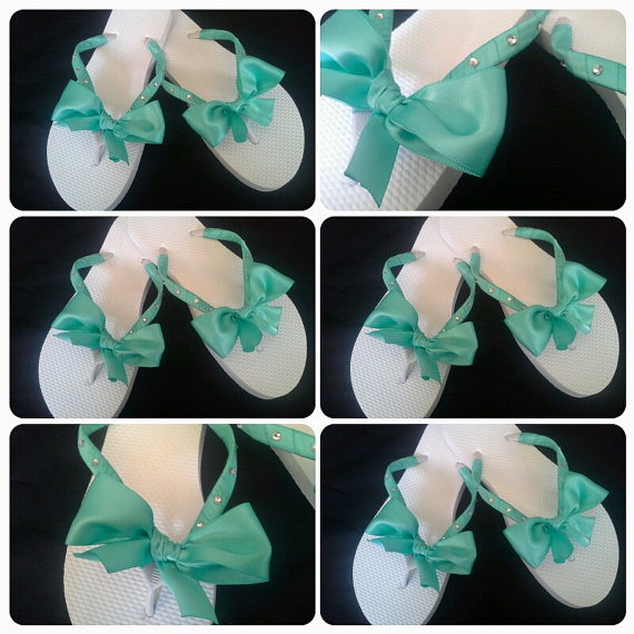 tiffany blue flip flops
