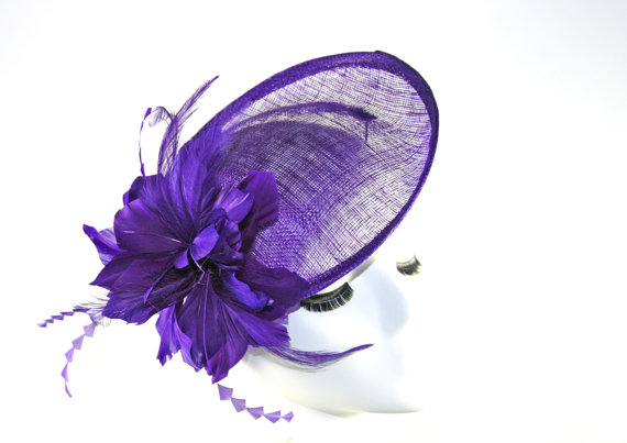 purple fascinator hats