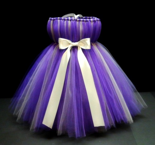 Wedding - Purple and  Silver Tutu Dress- Baby Tutu- Tutu- Tutu Dress- Infant Tutu- Flower Girls Dress- Available In Size 0-24 Months