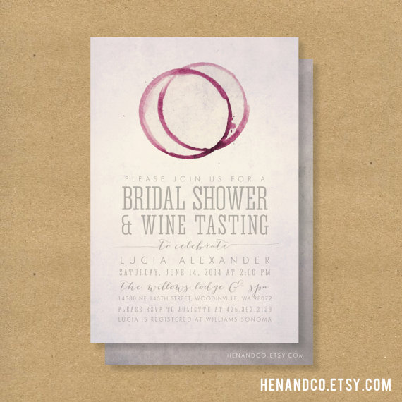 Wedding - WINE TASTING Bridal Shower Invitation - Printable - Winery or Wine theme