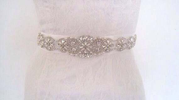 Mariage - Pearl wedding dress belt crystal bridal sash belt queen