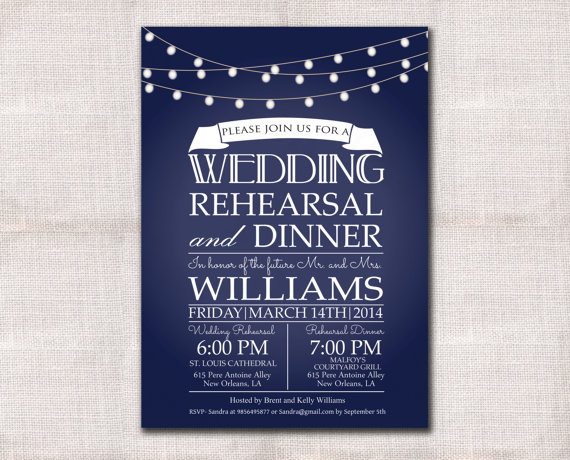Mariage - Wedding Rehearsal Dinner invitation custom printable 5x7