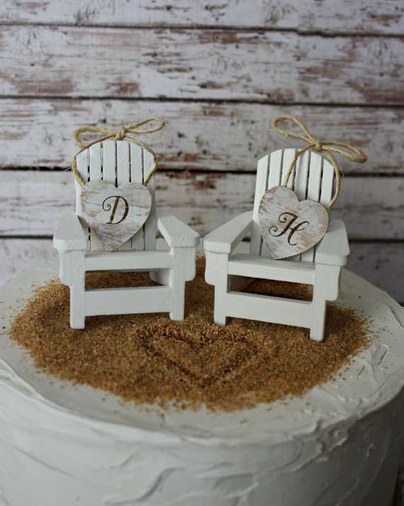 Mariage - Adirondack beach wedding chairs-Adirondack chairs-wedding cake topper-beach chairs-beach wedding-destination wedding-beach-custom