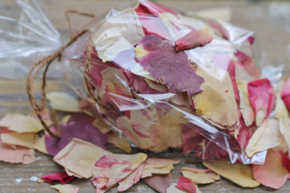 Wedding - 4 Cups Dried Rose Petals Wedding Decorations, Flower Girl Toss, For Your Flower Girl Basket, Wedding Aisle Toss, Rustic, Cottage, Weddings