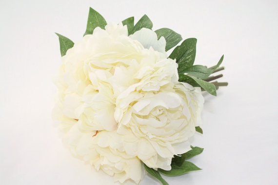 زفاف - Cream Peony Bouquet  - Artificial Flower Bouquet, Artificial Flower, Wedding Bouquet, Bridesmaid Bouquet, Clutch Bouquet