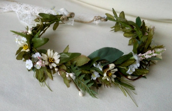 Hochzeit - Ivy Vine Hair Wreath Renaissance Headdress rustic woodland -Juniper- earthy artificial FlowerCrown wedding accessories bridal headpiece